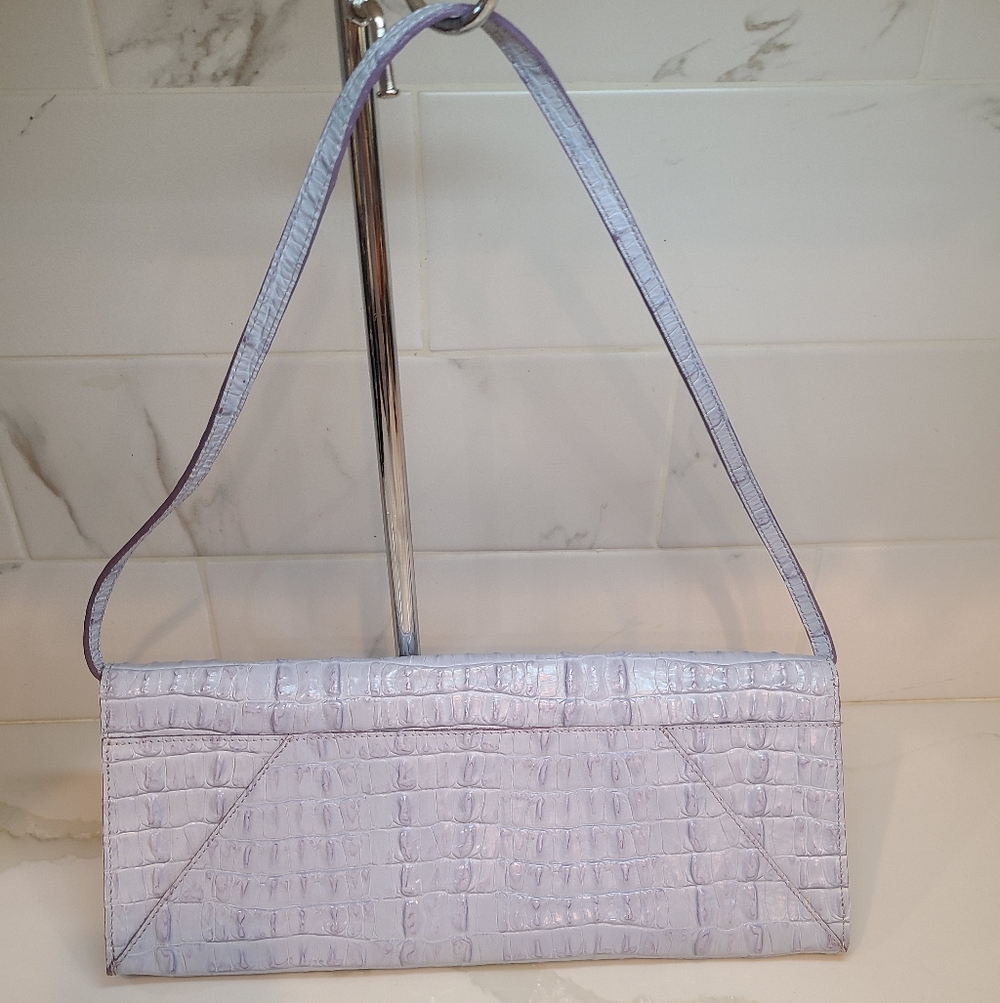Brahmin Light Lavender Clutch Shoulder Bag EUC Vintage - Picture 3 of 8